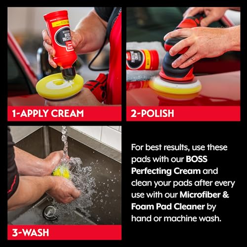 Griot's Garage 5.5” Perfecting Foam Pads for Car Polishing and Detailing, Buffing Pads for Paint Correction, Polishing, and Waxing, Yellow, Set of 2 - size: 5.5 Inch Pads (Set of 2)