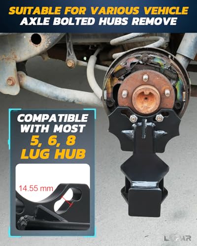 Wheel Bearing Hub Removal Tools Kit Compatible with All Axle Bolt Hubs 5, 6, 8 Lug Hubs Buster Puller - Black - color: Black