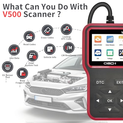 OBD2 Scanner Diagnostic Tool - Check Engine Light Code Scanner Tool with Reset, DTC, Data Stream, I/M Readiness, Car & Truck Scan Tool for All Vehicles Since 1996, escaner automotriz - color: Black