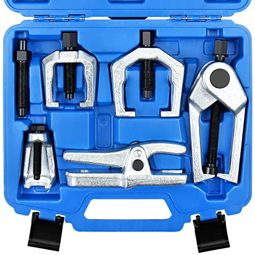 YSTOOL Front End Service Tool Set with Automotive Ball Joint Separator Tie Rod End Puller Pitman Arm Remover 5 PCS Removal Splitter Kit for Car SUV Light Truck Pickup Blue Case - color: Blue Case