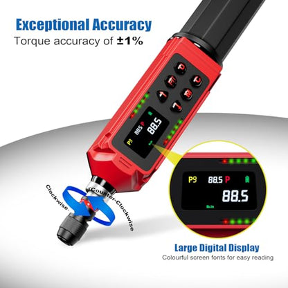 ANPUDS Digital Torque Screwdriver, 1.5-88.5 in-lbs (0.15-10 Nm), ±1% Accuracy 1/4" Drive Inch-Pound Torque Screwdriver Set with Buzzer, Vibration & LED Alerts for Bike, Electronics & Repair - size: 1.5-88.5 in-lbs/0.15-10 Nm