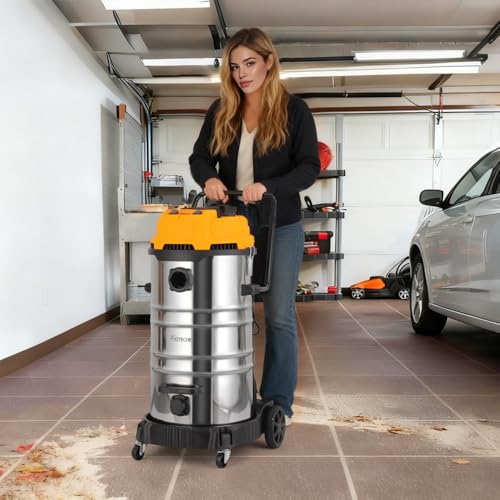 Hoteche 20 Gallon Wet Dry Vacuum Cleaner, Industrial Shop Vac with 5-Piece Accessories, Dual-Motor, Metal Tank, for Garage, Workshop, Basement Flood Cleanup - size: 20Gal