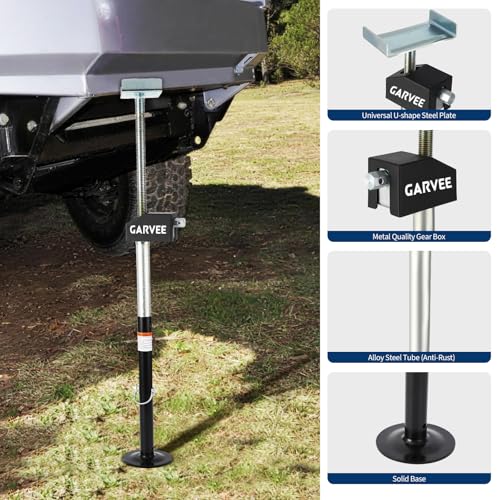 Garvee RV Slide Out Support Jacks (Set of 6) - 30,000lb Heavy Duty Rv Stabilizer Jacks Support, 21"-49" Quick-Lift Adjustable - Power Drill & Hand Crank Compatible for Campers, Travel Trailers & RVs - size: 6 Pack
