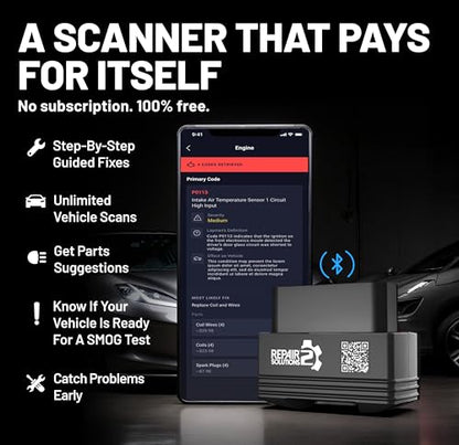 Innova 1000 Bluetooth OBD2 Scanner for iPhone & Android - Predict Car Problems Before They Happen - No Subscriptions - Detect Check Engine, ABS, SRS Issues for Cars 1996+