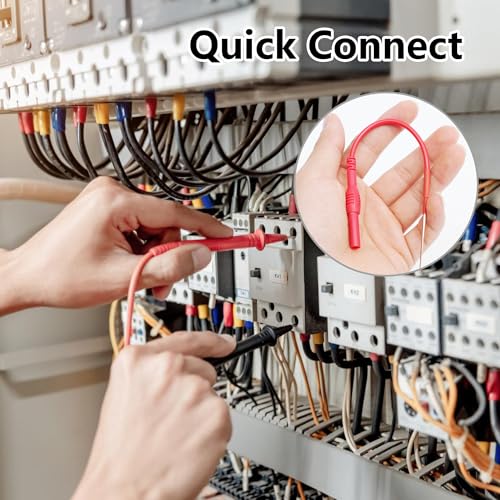 2Pcs Silicon Flexible Spoon Back Probes, Back Probe Kit Pins Automotive Compatible with 4mm Banana Plug Test Leads for Multimeter Voltage Testing Detect Automobile Electrical Circuit