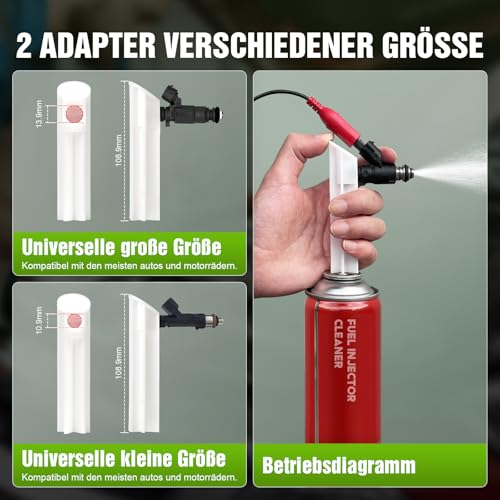 JDIAG Universal Fuel Injector Tester Cleaner Kit - 4 Preset & 1 Custom Mode, Test 2 Injectors Simultaneously, DIY Cleaning Tools with Dedicated Fuel Injector Connectors, 12V/5V Output Power