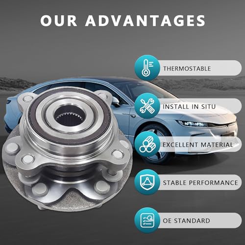 950-001 Front Wheel Bearing Hub Assembly for Toyota 4Runner, Tacoma, FJ Cruiser 2003-2021, Lexus GX460 2010-2021, GX470 2003-2009, 515201 (2PCS) - size: 950-001