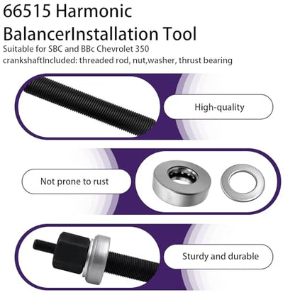 66515 LS Harmonic Balancer Installation Tool Kit for Chevy SBC BBC Engines– Effortless and Secure Crank Installation