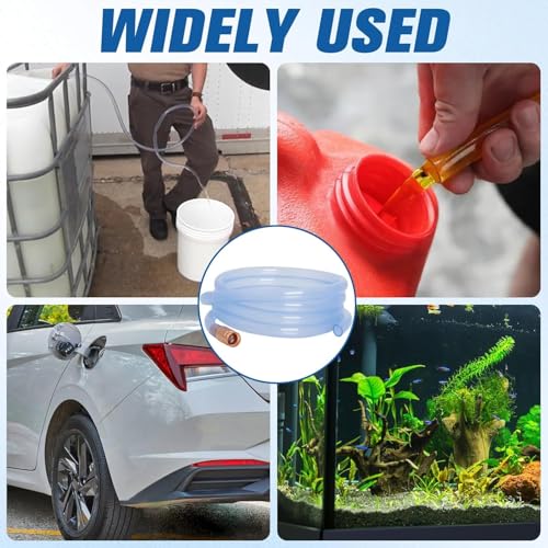 Wadoy Gas Siphon Hose Pump, Shaker Siphon for Gasoline, safety siphon | 1/2" Valve, Self-Priming Transfer for Fuel, Water and Other Liquids, No Assembly, Easy Storage, Cars, Boats and Motorcycles - size: 6FT
