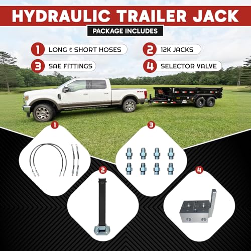 Hydraulic Trailer Jack (12,000 lb) - Power Jack 12K Double Acting, Lift Trailer Jack Stand Kit (12k Jack Weld On) PFJ-1-ADS-K - style: 12k Jack "Weld On"