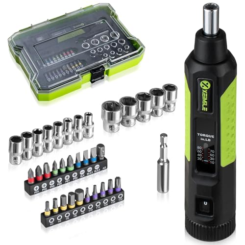 35Pcs Torque Screwdriver, 10-80In-lb for Maintenance, Gunsmithing | 1/4" Drive Torque Wrench Set, Inch Pound Torque Screwdriver with S2 Bits, Extension Bar for DIY, Bike Repairing, Gunsmith - size: 35Pcs