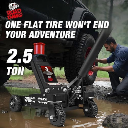 Road DAWG 3 Ton Aluminum Big Wheel Off-Road Floor Jack - Heavy Duty Hydraulic Lift for Trucks, SUVs & ATVs, 6000LBS Capacity, Professional Portable Jack