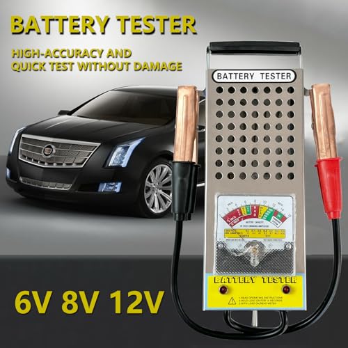 Car Battery Tester - 12V 100A / 6V 50A Load Tester for Detecting Battery Health & Capacity, with Voltmeter & Alligator Clips for Cars, RVs, Motorcycles, ATVs & Boats