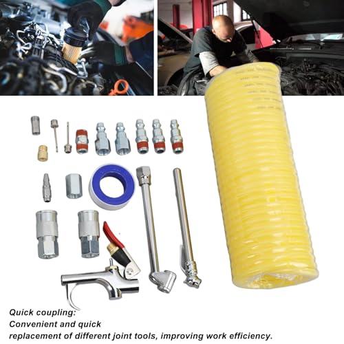 20Pcs Air Blow Accessory Set Stainless Steel Quick Connect Multifunctional Pneumatic Tools Kit