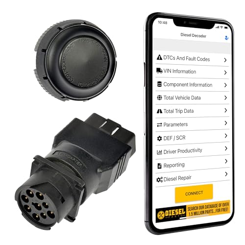 Diesel Laptops Heavy Duty Truck Scanner with DPF Regens Diesel Decoder Mobile Diagnostic Tool for Use with Cummins, Volvo, Paccar, International Vehicles and Repair Information for iOS & Android