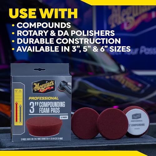 Meguiar's Professional 3" Compound Foam Pad, 3pk, 14/CV