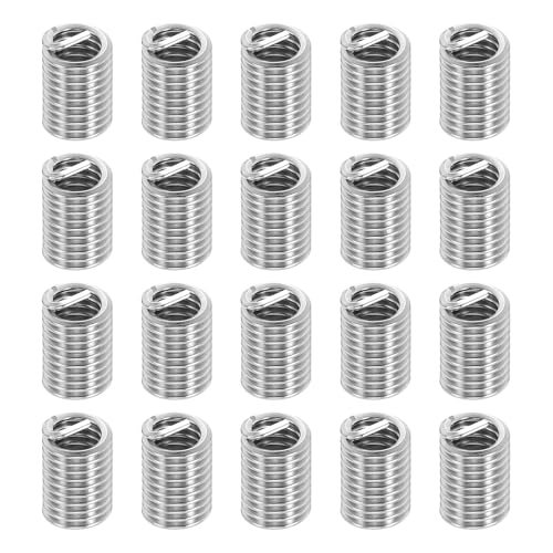 PATIKIL Wire Thread Inserts 1/4-20 UNC 2.5D 16mm, 20Pcs 304 Stainless Steel Helical Coiled Wire Screw Threaded Sleeve Sheath for Mechanical Equipment Automotive Repairs - size: 1/4-20 UNC, 16mm