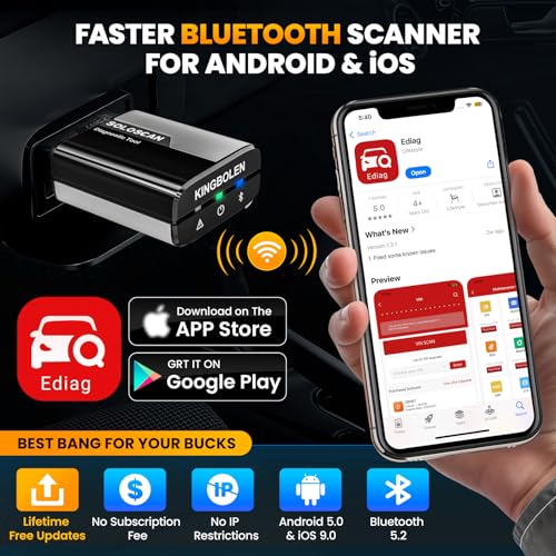 KINGBOLEN Soloscan for GM OBD2 Scanner Bluetooth, Lifetime Update | Bidirectional Scan Tool for iOS & Android, All Reset Service, Full System Diagnostic Tool for Buick/Chevy/Cadillac/GMC