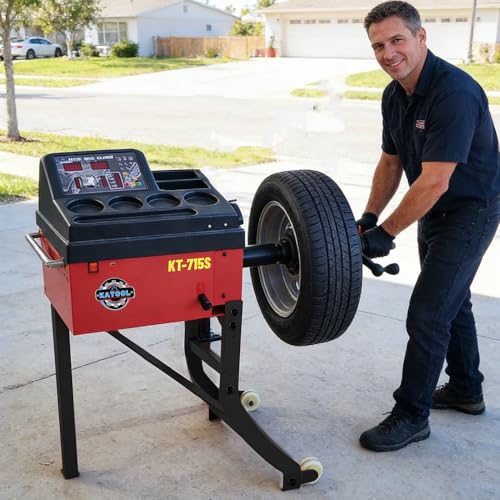 KATOOL Manual Wheel Balancer Machine KT-715S Tire Balancing Machine Tire Repair Tools for Home Garage and Shop Lightweight Convenient