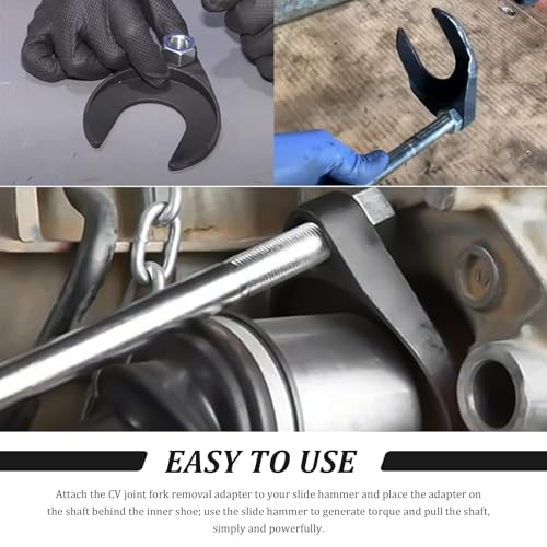 48mm Inner CV Axle Removal Tool with Nut, CV Joint Fork Removing Tool Fits 5/8"-18 Threads Slide Hammers, Steel Front Wheel Drive Axle Pulley Attachment for Most Vehicles - color: 48mm
