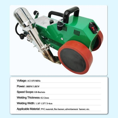 TECHTONGDA Automatic Hot Air Welder 110V PVC Banner Welding Machine Heat Jointer Plastic Fabric Welder Seamless Splicing Machine with Welding Thickness 0.2-2mm for Advertising Cloth Banner Fabric PVC