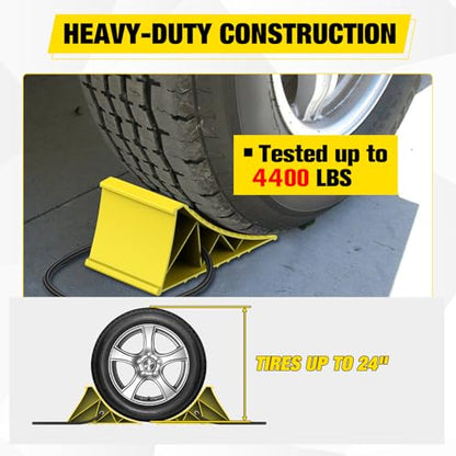 Nilight Wheel Chocks, Heavy Duty Wheel Stopper for Car, Truck, RV, Trailer, Caravan, Motorcycle, 8.7" x 4.8" x 4.2", 2-Pack(Yellow) - color: Yellow