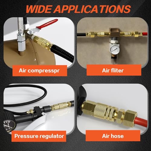 TuoLauthon Air Coupler & Plug Kit, 22 Pcs 1/4" NPT Quick Connect Air Fittings Set, with 360° Swivel Universal Joint, I/M Type Pneumatic Tool Compressor Accessories