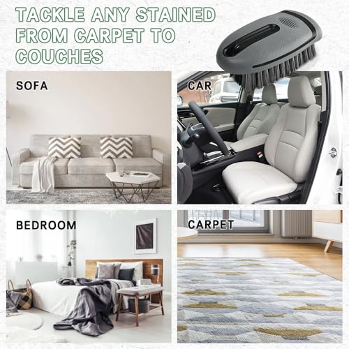 Carpet and Upholstery Cleaning Brush, Stiff Bristle Carpet Detailing Scrubber Brush, Multi-Functional Car Detailing Scrub Brushes, Cleaning Brushes for Car and Home Couch Floor Mats (Gray) - color: Gray