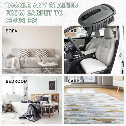 Carpet and Upholstery Cleaning Brush, Stiff Bristle Carpet Detailing Scrubber Brush, Multi-Functional Car Detailing Scrub Brushes, Cleaning Brushes for Car and Home Couch Floor Mats (Gray) - color: Gray