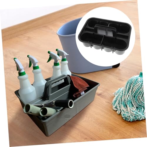 CHILDWEET Large Compartment Plastic Cleaning Basket with Handle – Thickened Portable Organizer for Car Detailing Wash Kit and Home Storage – for Automotive Cleaning Supplies and Tools