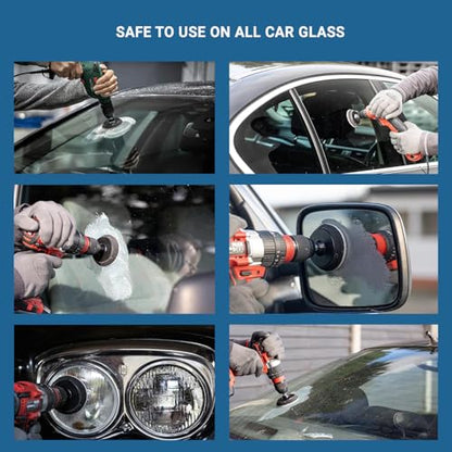 Glass Polish 21003 DIY Windshield Polishing Kit for Electric Drills - Restore Clarity to Windshields and Auto Glass Surfaces
