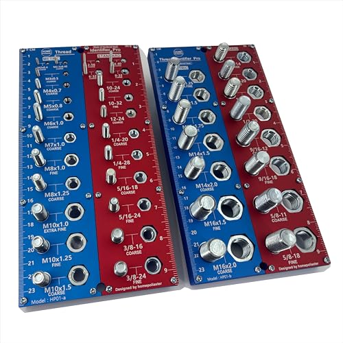 Original 2-in-1 Thread Checker,Bolt and Nut Identifier Gauge,Thread Checker | Hardened Steel (2 Pcs)