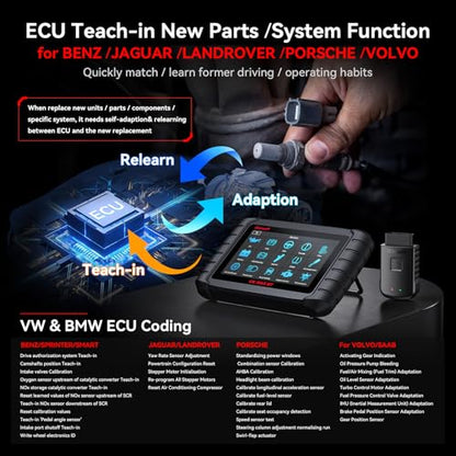 iCarsoft CR Max BT (Enhanced) Wireless Bidirectional Diagnostic Tool, ECU Adaptation/Teach-in, 49+ Reset All System Touchscreen Battery Registration ECU Coding OBD2 Scanner with 38Pin + 20Pin Adapter - style: Enhanced CR MAX BT Diagnostic Tool
