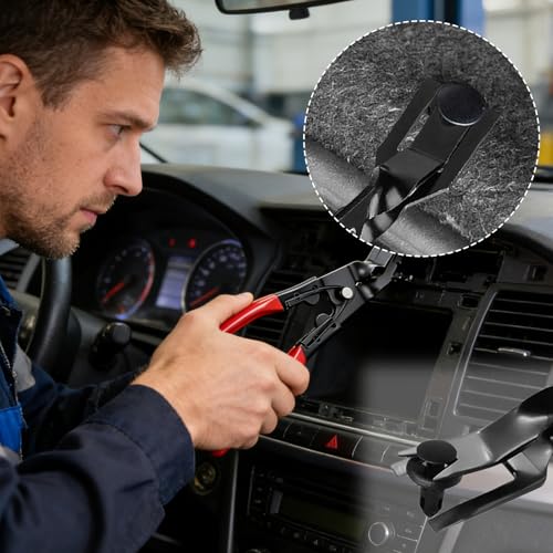 Car Trim Removal Tool,Panel Clip Removal Pliers,Universal Auto Door Car Upholstery Clip Removal Plier,Car Interior Clip Fastener Panel Pliers Prevents Damage to Trim Vehicle Dash Radio Audio Installer