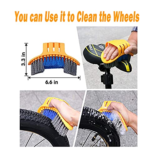 10pcs Bike Cleaning Kit, Bicycle Clean Brush Tool Including Chain Cleaner for Cycling,Bike Chain Cleaner Brush Suitable fo Mountain/Dirt/MT/Road/BMX Bike