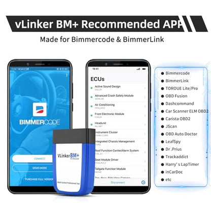 VGATE vLinker BM+ Bluetooth Pro OBD2 Scanner for Car Diagnostic Scan Tool and Check Engine Light Code Reader Wireless OBDII Auto Diagnostic Scanner Tool for iOS, Android and Windows - size: BM+ (BT3.0+BLE4.0) Android & iOS & Windows