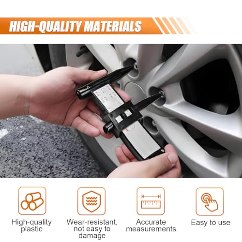 KITUREK PCD Gauge Ruler, Wheel/Rim Bolt Pattern Sliding Measuring Tool, Car Wheel Lug Bolt Pattern Gauge PCD Ruler for 4 5 6 8 Holes Sliding Caliper