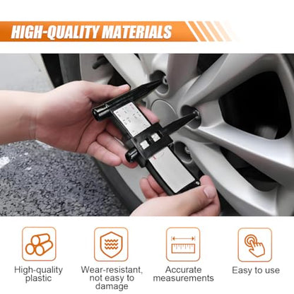 KITUREK PCD Gauge Ruler, Wheel/Rim Bolt Pattern Sliding Measuring Tool, Car Wheel Lug Bolt Pattern Gauge PCD Ruler for 4 5 6 8 Holes Sliding Caliper