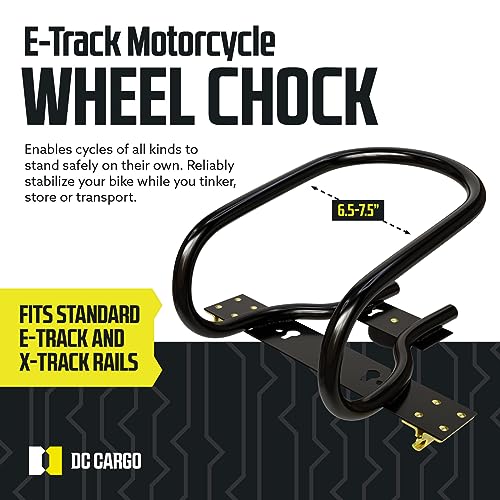 E-Track Upright Bike Tire Wedge - Removable & Bolt-Down Motorcycle Wheel Chocks for Trailer Floor (Pack of 2)