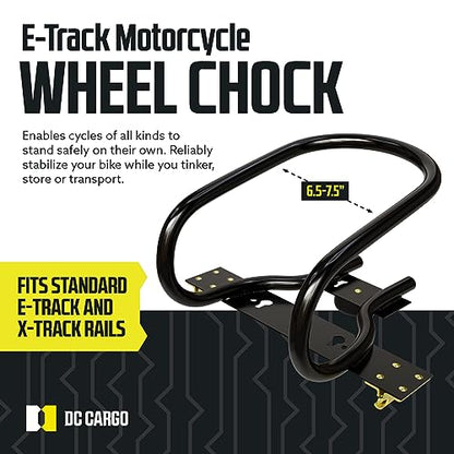 E-Track Upright Bike Tire Wedge - Removable & Bolt-Down Motorcycle Wheel Chocks for Trailer Floor (Pack of 2)