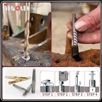 40PCS Bolt & Screw Extractor Set, Left Hand Cobalt Drill Bit Kit | Broken Stripped Screw Removal Tool, Multi-Spline Stripped, Damaged, Frozen, Studs, Rusted, Rounded-Off Bolts, Nuts Screws