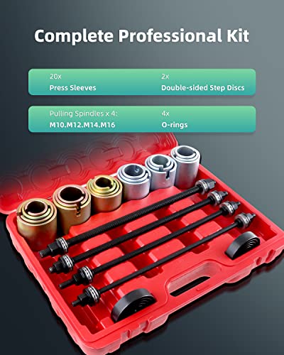 SCITOO Fit Cars LCV and HGV Engines Universal Press and Pull Sleeve Kit Removal Installation Bushes Bearings Tool Kit