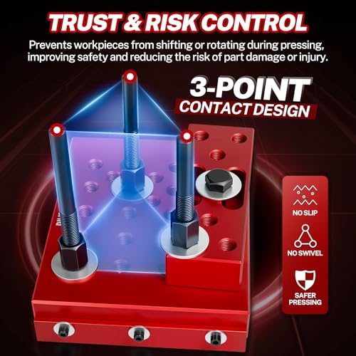 BILITOOLS Universal 30 Ton Hydraulic Shop Press Support Block Plate Kit | Adjustable Support Columns and Press Plates for Wheel Bearing, Hub, Bushing Removal and Suspension Repair