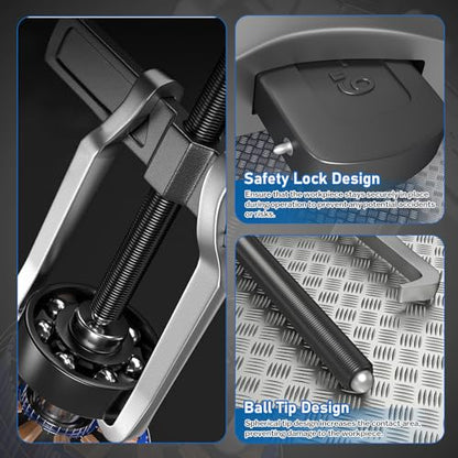 XIIW 4 Bearing Puller Kit 2'' 3'' 4'' 6'' with 2 Jaws Pulley Puller Tool Adjustable | Chrome Vanadium Steel Bearing Gear Puller Set Hand Remover Tool Pump Pulley Remover for Wheel, Motorcycle, Bearings, Gears - size: CR-V 2-Jaw Gear Puller 4'' 6'' 8''