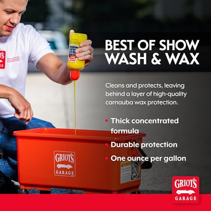 Griot's Garage Best of Show Wash and Wax for Car Detailing and Cleaning, Carnauba-Packed Coating, High Gloss Shine and Protection for Auto Paint, 10974, 16oz - size: 16 Fl Oz (Pack of 1)