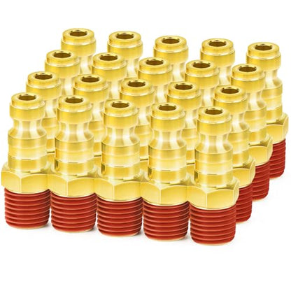 ChillWaves Automotive T-Style Air Plug, 1/4" NPT Male Pneumatic Plugs, Air Compressor Accessories Fittings(20-PACK) - size: 1/4" MNPT, style: PACK OF 20