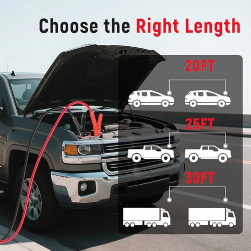 TOPDC 0 Gauge 30 Feet Jumper Cables with Quick Connect Plug for Car, SUV and Trucks Battery, Heavy Duty Automotive Booster Cables for Jump Starting Dead or Weak Batteries with Carry Bag - size: 0 Gauge, (30FT) Andersen Connector