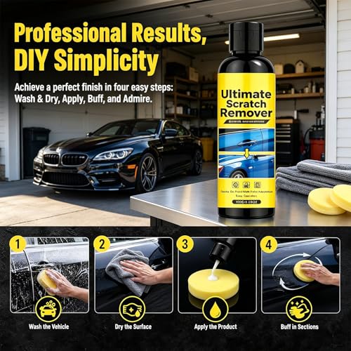 Nanopolix Scratch Remover – 60-Second Car Scratch Repair Kit, Removes Deep Scratches & Restores Shine for All Paint Colors, Quick Fix Polishing Paste 100g (3.53oz), 1 Set