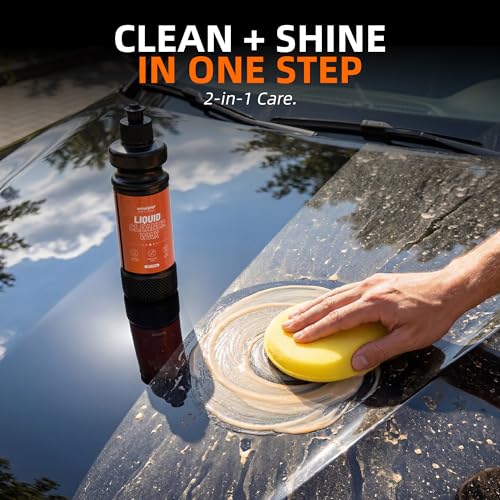Liquid Cleaner Wax for Cars - 2 in 1 Car Wax Cleaner & Shine in One Step, Easy to Use Liquid for Paint Protection, Water Beading & Gloss for Black White Cars - 10.58 oz