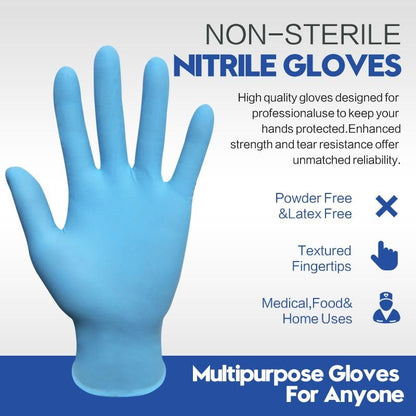 Nitrile Exam Gloves, 3mil Disposable, Latex-Free,Powder-Free, Box of 100, Medical Food Safe,X-Large - size: X-Large (Pack of 100)